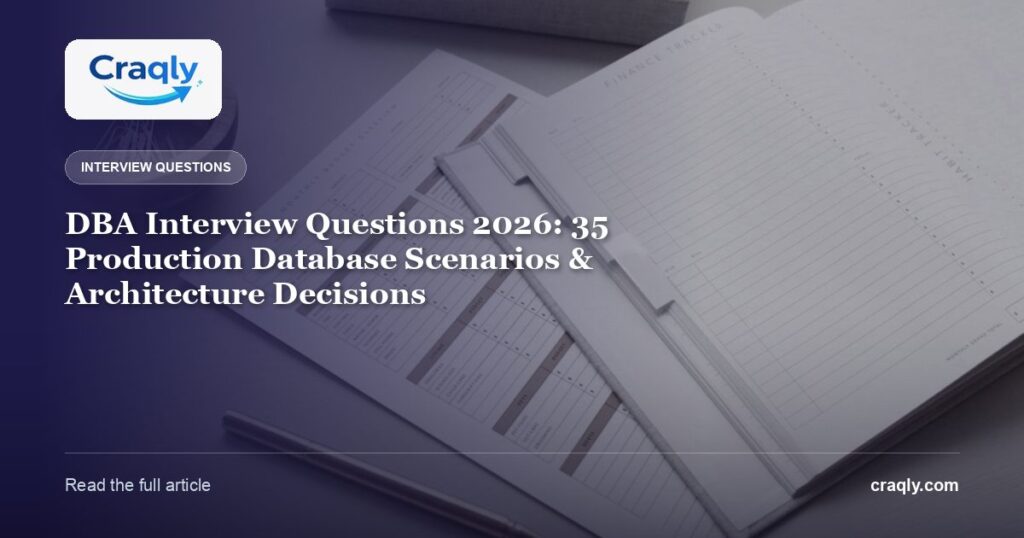 DBA Interview Questions 2026: 35 Production Database Scenarios & Architecture Decisions