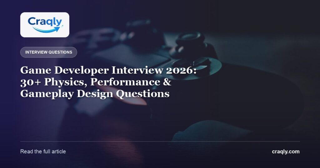 Game Developer Interview 2026: 30+ Physics, Performance & Gameplay Design Questions