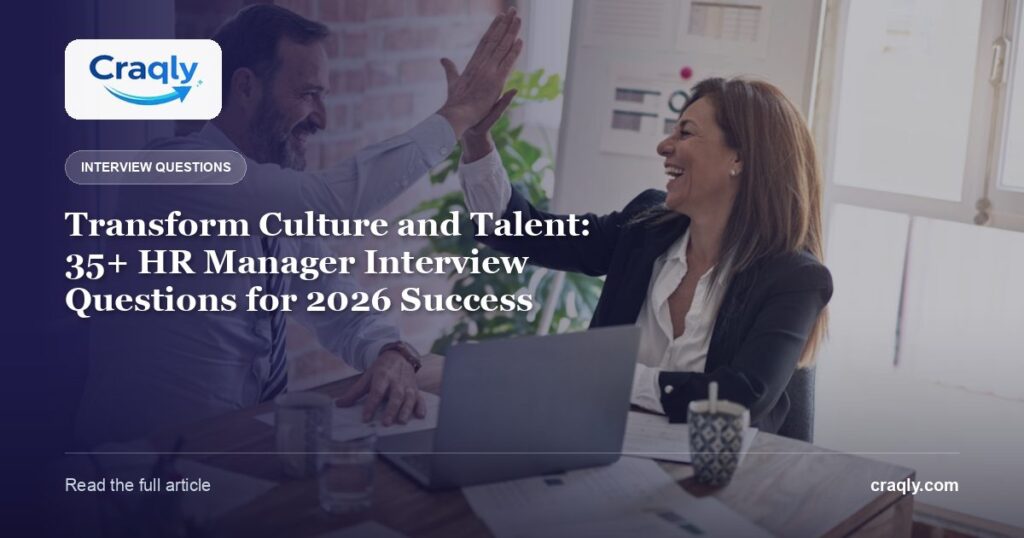 Transform Culture and Talent: 35+ HR Manager Interview Questions for 2026 Success