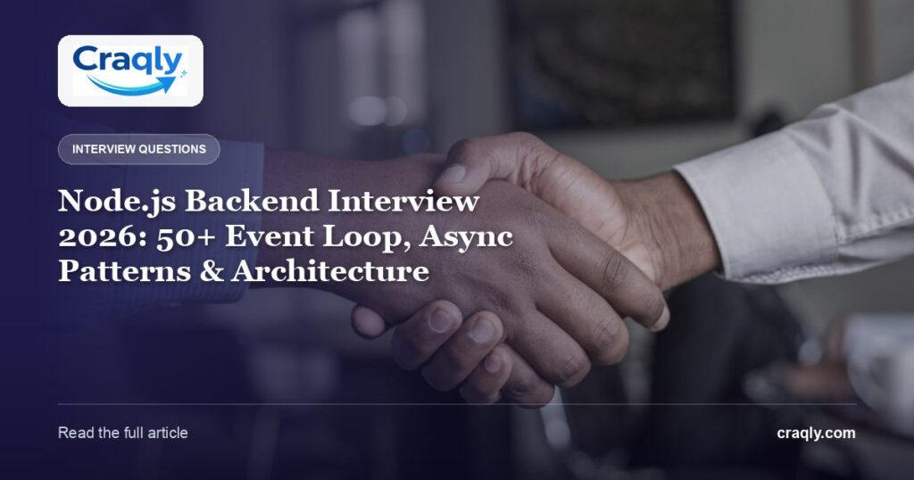 Node.js Backend Interview 2026: 50+ Event Loop, Async Patterns & Architecture Questions