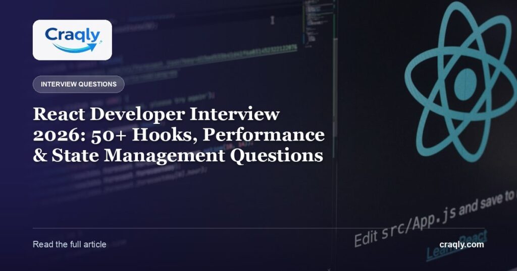 React Developer Interview 2026: 50+ Hooks, Performance & State Management Questions
