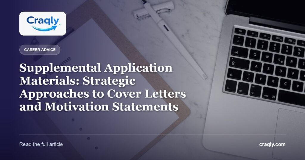 Supplemental Application Materials: Strategic Approaches to Cover Letters and Motivation Statements