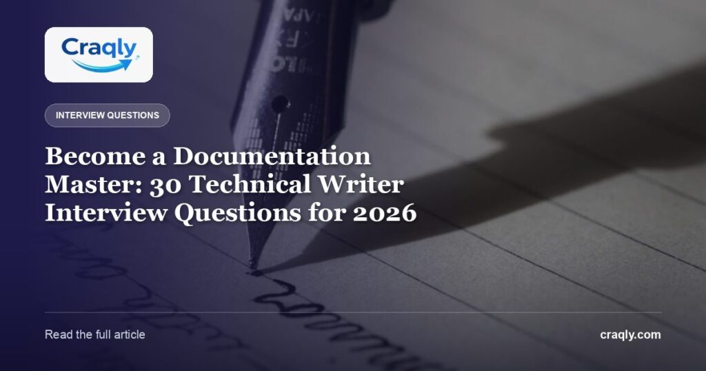 Become a Documentation Master: 30 Technical Writer Interview Questions for 2026