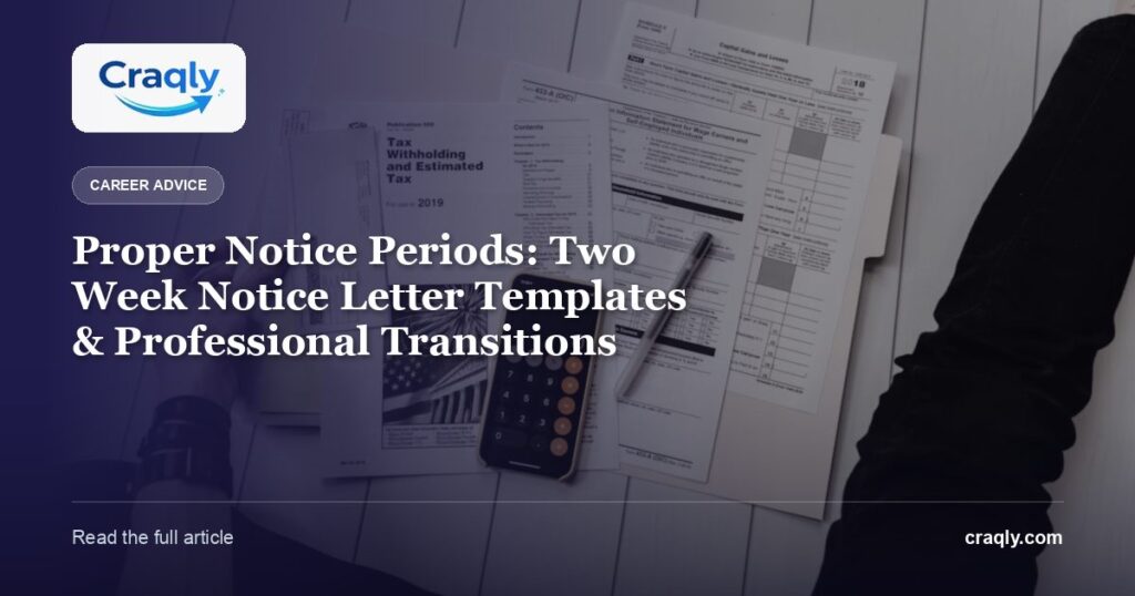 Proper Notice Periods: Two Week Notice Letter Templates & Professional Transitions