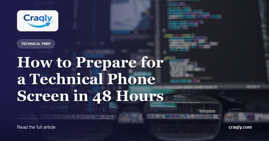 How to Prepare for a Technical Phone Screen in 48 Hours