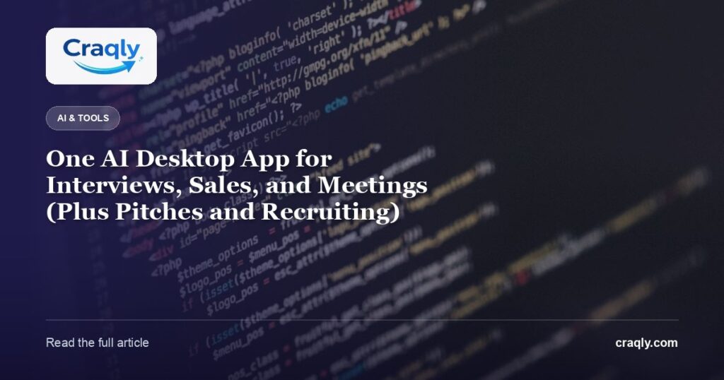 One AI Desktop App for Interviews, Sales, and Meetings (Plus Pitches and Recruiting)