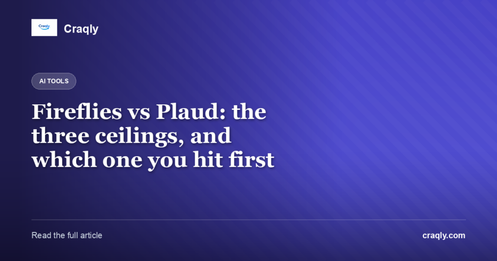 Fireflies vs Plaud: the three ceilings, and which one you hit first