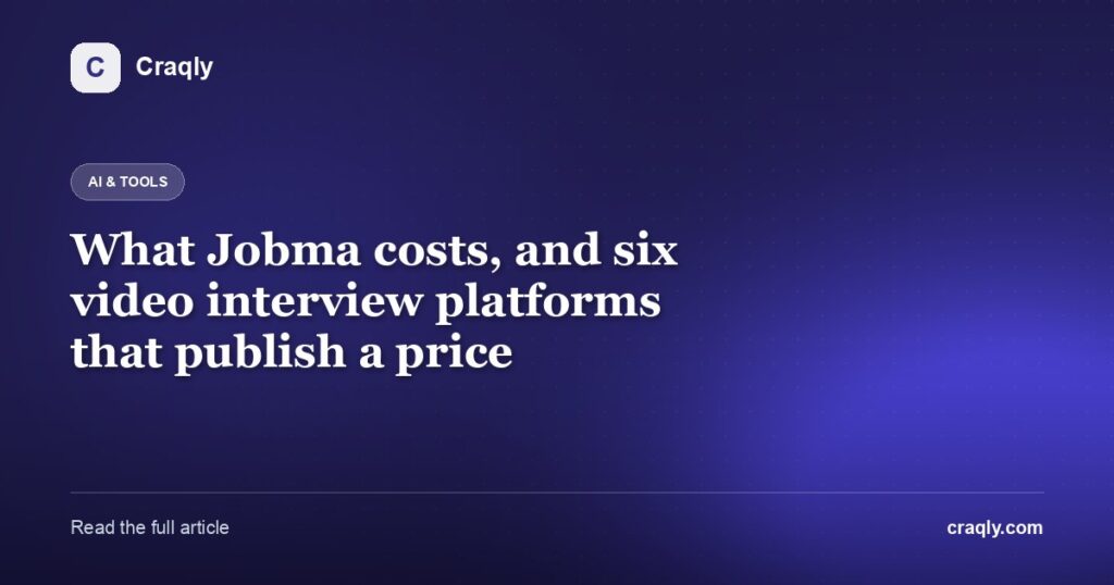 What Jobma costs, and six video interview platforms that publish a price
