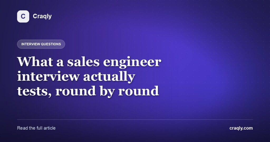What a sales engineer interview actually tests, round by round