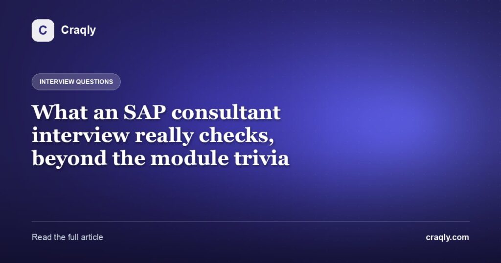 What an SAP consultant interview really checks, beyond the module trivia